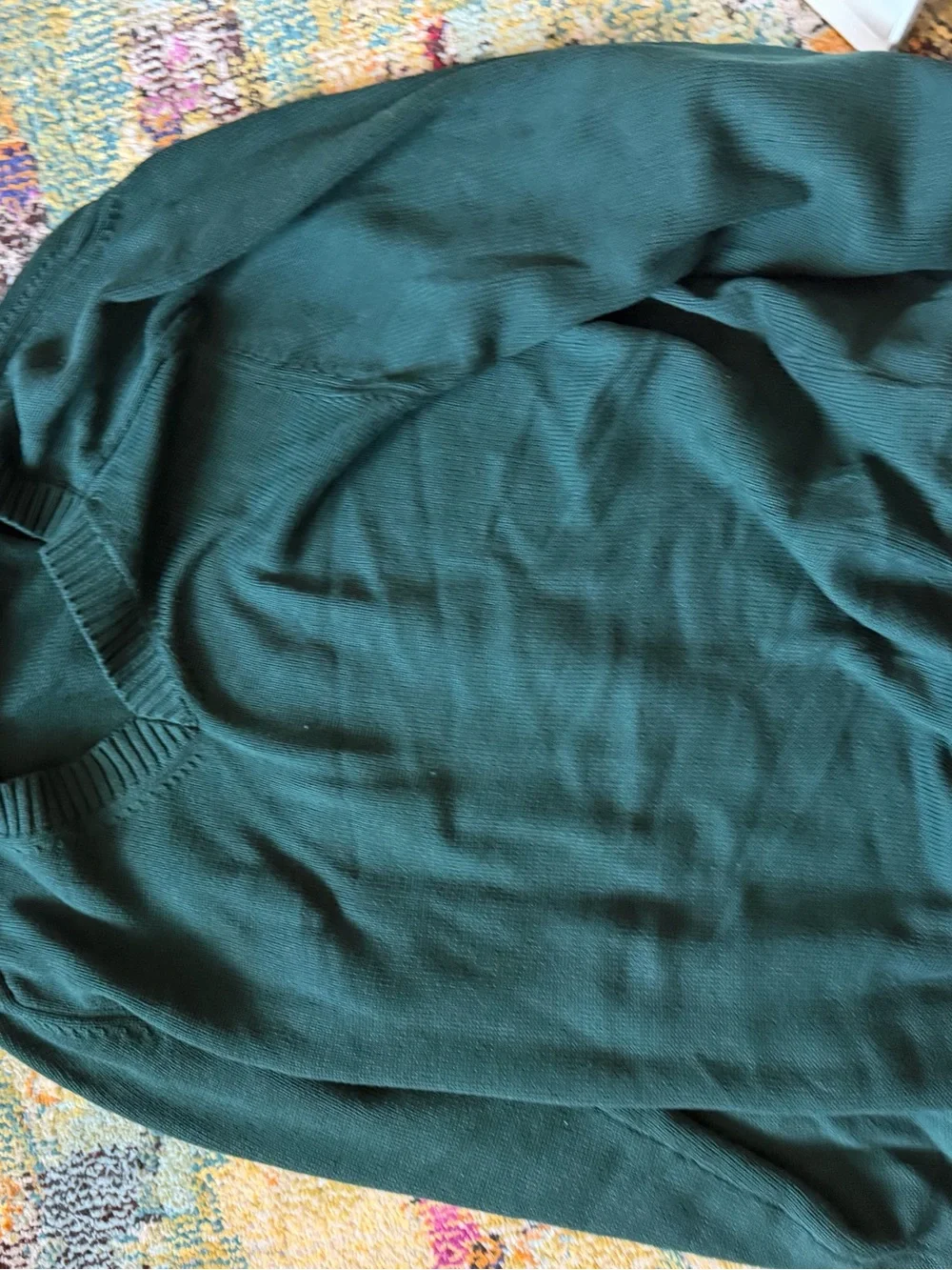 J. Crew || heritage cotton v neck sweater in green